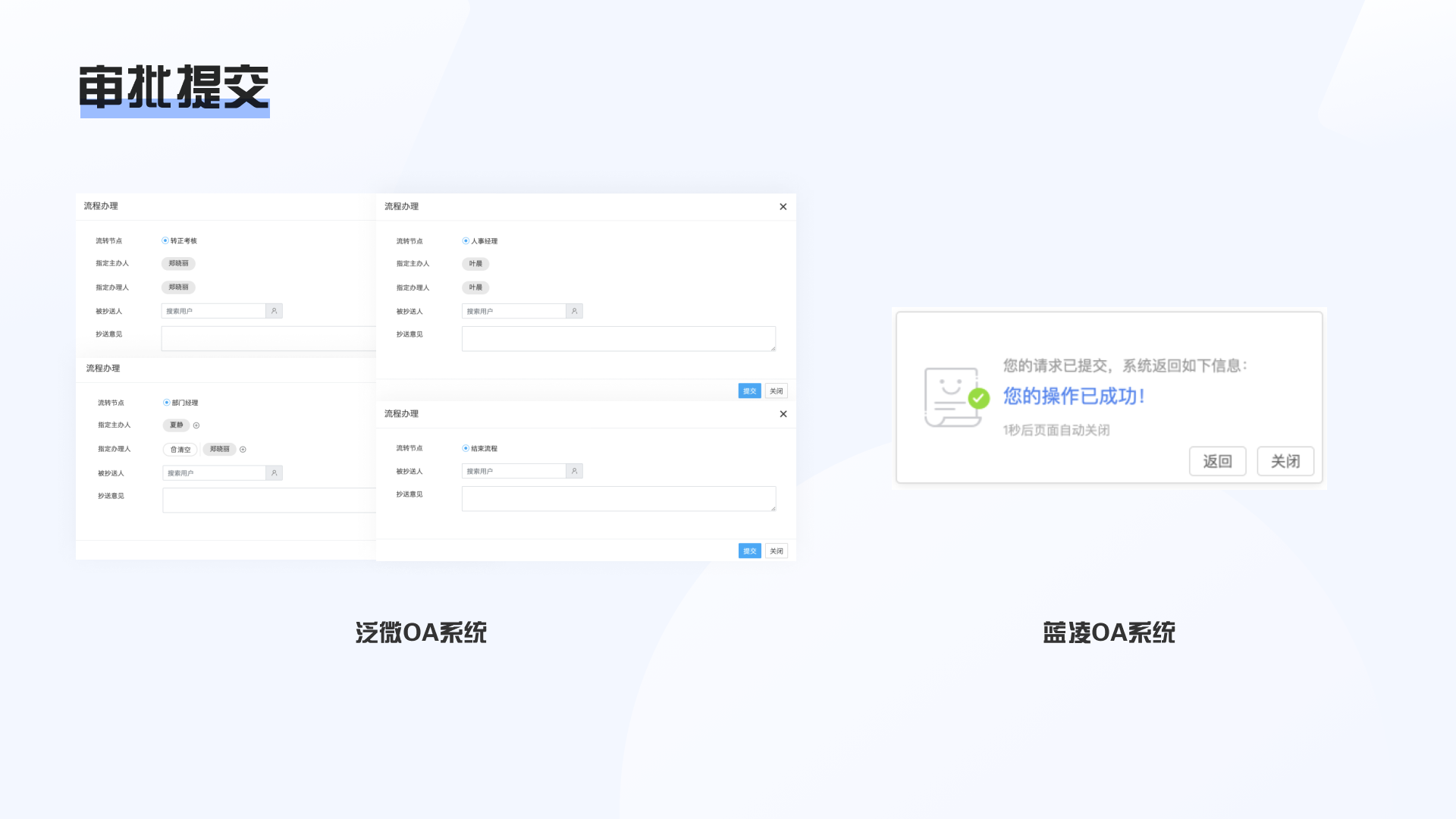 对比：蓝凌/泛微审批流程竞品分析